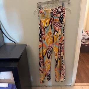 Hurley multi colored tropical leaf print